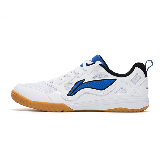 Li Ning (Li-Ning) Tischtennis Schuhe Nationalmannschaft Training Herrenschuhe Rohgummi Non rutschloser Sohle atmungsfreier Kleidung-resistenter Professional-Frauen-Tisch-Tisch-Wettbewerbsschuhe Silber Blau [Normale Größe-breite Fußschüsse] 41