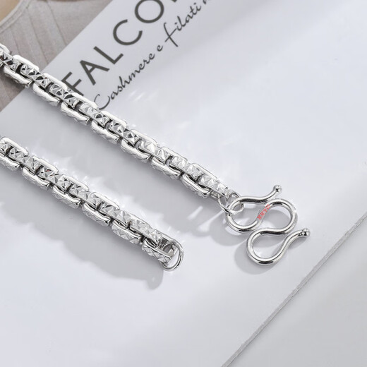 Fat Donglai same platinum necklace men's square card men's PT950 platinum l gold domineering thick boss chain bag platinum