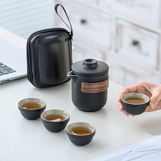 Home Easy Travel Cup Travel Tea Set Outdoor Tea Making Kung Fu Tea Cup Portable Tea Bag Tea Water Separation Teapot