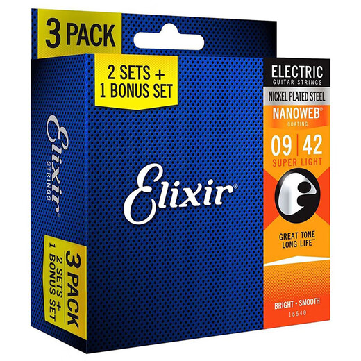 Elixir Elixir Tre-sets Critres de guitare électrique Strings Anti-Rust Coating Strings Set 6 Guitare électrique Strings 12052 (010-046) Guitare électrique spécial 16542