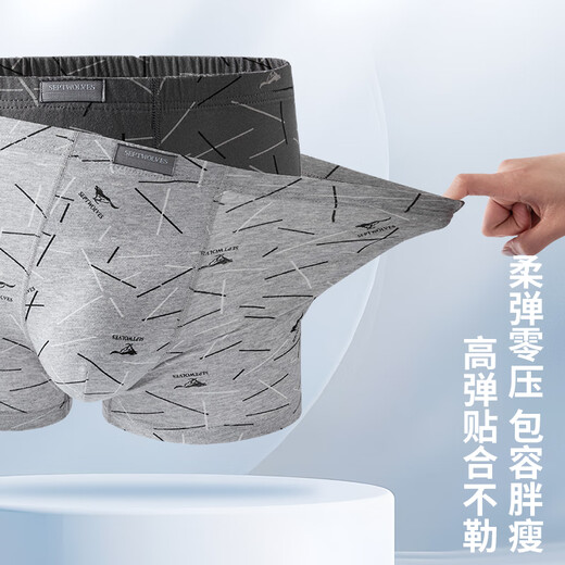 
Seven Wolf 7A Antibacterial Men's Underwear Men's Pure Cotton 100% Cotton Boxer Mid-waist Printed Cotton Shorts Shorts Boxer
