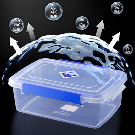 Clcey Frischwahrnehmungsbox Rechteckige transparente Plastikkastenküche Kühlschrank Großer versiegter Aufbewahrungsbox -Aufbewahrungsbox Werbekampag