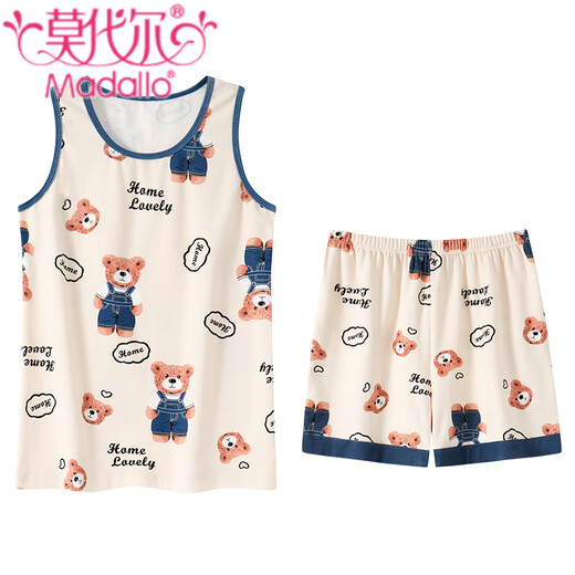 Pyjamas intégrés modaux avec poitrine pour femmes pour les vêtements décontractés minces d'été pour les femmes pour les vêtements de maison sans manches d'été avec poitrine pour femmes - Y9857 3xl Femmes recommandées 140-155jin [Jin est égal à 0,5 kg]
