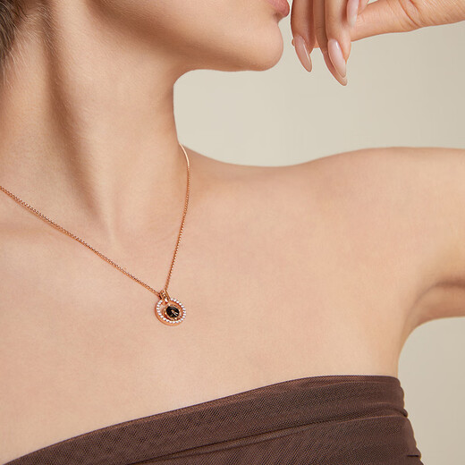 Mysterious Blue MYSTELAN Light Luxury Necklace for Women Endless Love Niche Pendant Jewelry Birthday Gift for Girlfriend and Wife Endless Love Type A - Black Onyx