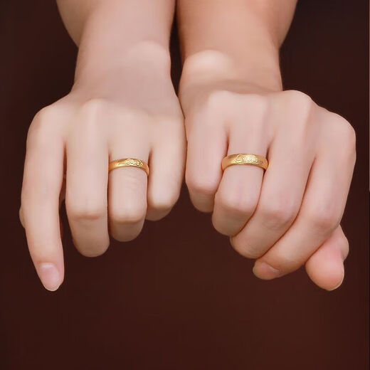 RSRDDY old Phoenix gold store same style 999 Xiangyun style ancient gold ring live mouth adjustable fashion couple ring 18k gold men's style