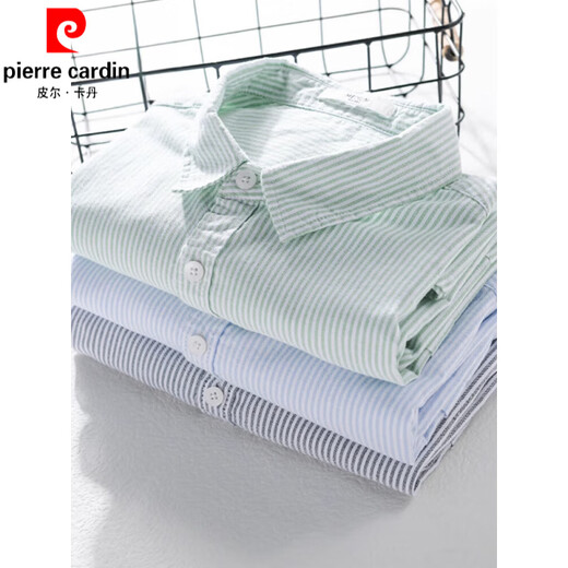 Camisa de manga corta a rayas de hombres de Pierre Cardin Camisa de algodón versátil de algodón versátil de algodón de algodón de algodón 9721 2xl 150jin de White White.