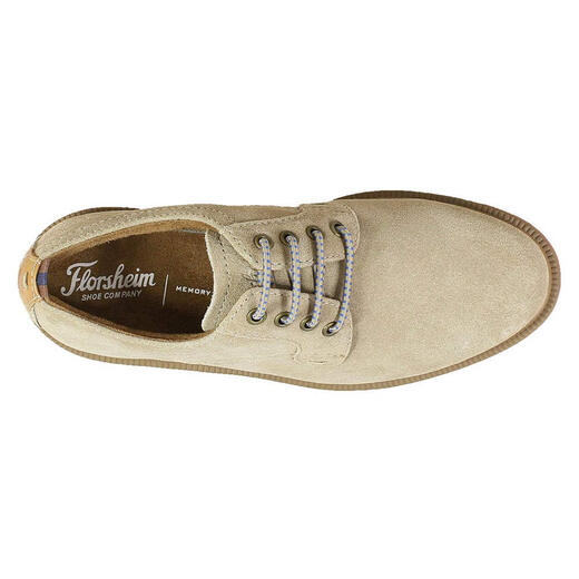 Florsheim Boys, Supacush Flat Toe Oxford Shoes - Little Kids and Big Kids, Sand Velvet/Brick Sole Sand Velvet/Brick Sole 12 Little Kid