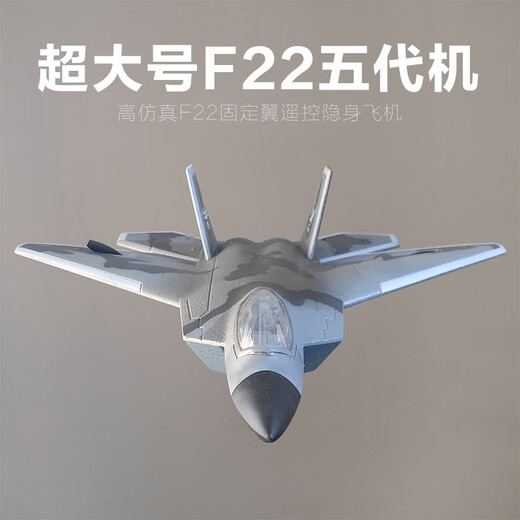 SHENX儿童遥控飞机战斗机F22男孩男生生日礼物玩具大型固定翼航模飞机 18分钟-超大二通F22猛禽862X