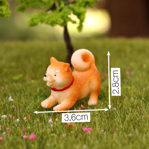 Gelun cartoon simulated puppy ornaments Corgi Teddy Shiba Inu doll micro landscape desktop decompression healing cute decoration Shiba Inu puppy 5