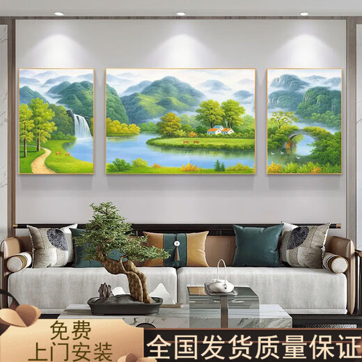 Clcey Landscape Painting Гостиная, украшение живописи зеленые горы зеленый диван водоснабжение