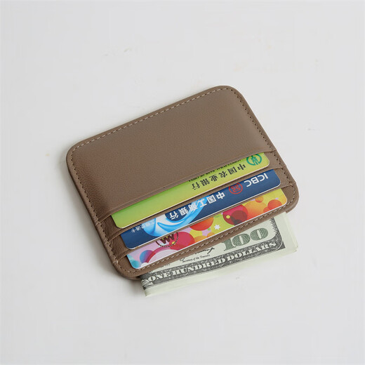 Cattle Raiser Card Bag Women's Thin Wallet Mini Multi-Card Credit Card Case Small Card Bag Simple Women's Rose Purple [First Layer]