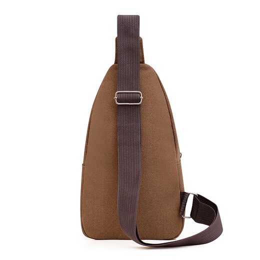 Laiji Electrician's Tool Bag Crossbody Chest Bag Men's Teenagers Thickened Canvas Wear-Resistant Men's Bag New Retro Men's Versatile Bag Khaki