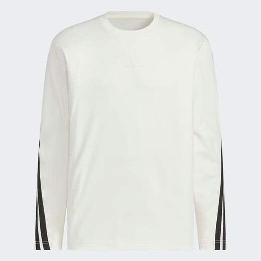 阿迪达斯 （adidas）长袖T恤男装2025夏季新款运动服针织透气圆领男士上衣KC3889 KC3889汉玉白 S