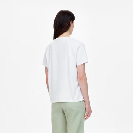 AIGLE Ai Gao Short Sleeve T-shirt Spring and Summer Classic Top Outdoor Casual Fashion Simple Round Neck Pullover Pure Cotton Women Super Bright White AV754 XL (175/96A)