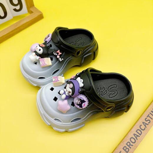 HUALIN Fashion Summer Nuevos zapatos de dibujos animados para niños y niñas Sandalias sin deslizamiento suave, color de gradiente en blanco y negro [kulomi de tapa de botella] [606 24-25