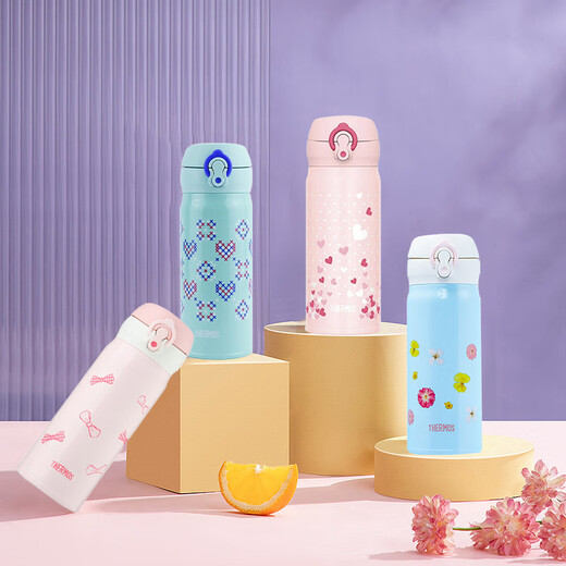 THERMOS thermos cup 400ml imported stainless steel thermal insulation cup children's water cup JNL-403 love powder