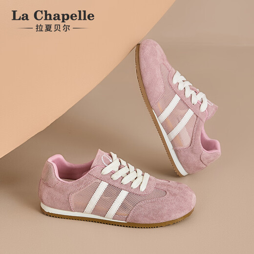 
La Chapelle women's shoes 25 years new women's shoes mesh breathable board shoes casual versatile women's shoes training shoes not smelly feet lightweight women's shoes pink XXE6628-2 36