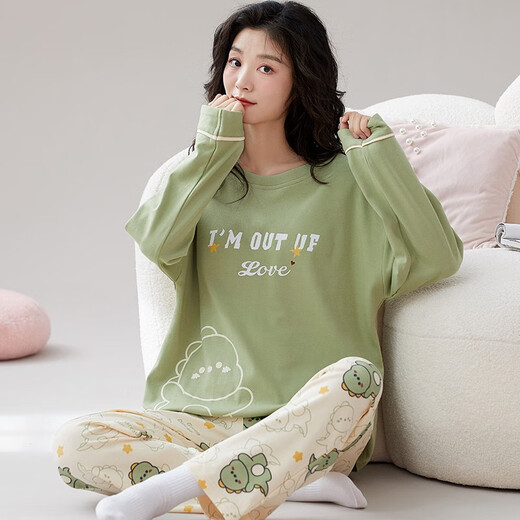 
Coolzone pure cotton pajamas for women in spring and autumn long sleeves two-piece summer autumn and winter 2025 new cute cotton home clothing set long set g9928 single size women m size weight 75-95 Jin [Jin equals 0.5 kg]