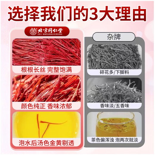 Zhenhuang beijing tongrentang azafrán auténtico todos los filamentos rojos para esposa y madre nutrición 2g
