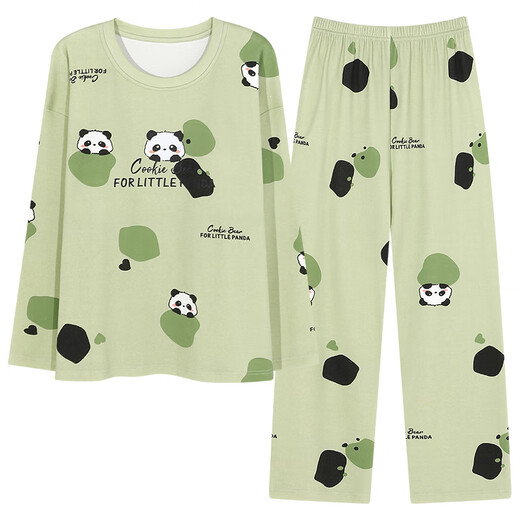 El juego de pijama de manga larga para mujeres de primavera y otoño viene con una algodón integrada de algodón integrado de algodón de gran tamaño de algodón de gran tamaño e invierno Hry1047 m (recomendado 75-95 Jin [Jin equivale a 0.5 kg])