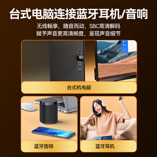 Shanze USB Bluetooth Adapter 5.3 Receiver Computer Desktop PC Bluetooth Module Transmitter Suitable for Keyboard Mouse Handle Audio Headphones Driver-Free RBT53