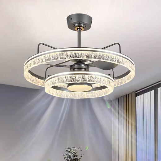 Opple Lighting 2025 new invisible ceiling fan lights, large wind power, home dining room, bedroom electric fan integrated chandelier, mute, invisible model 9227/white 60CM frequency conversion remote control + direct