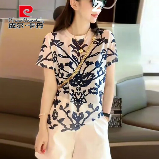Pierre cardin internet celebrity sports suit for women 2025 summer new fashionable fashionable and fashionable shorts shorts casual two-piece set picture color short sleeve 679 M