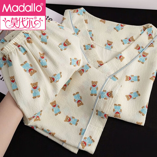 Pijama modal para mujeres en burbujas de verano algodón de manga corta estilo delgado estilo dulce y lindo ropa de verano ropa de dos piezas 1105# vye en V pink pai star l 100-115jin [Jin iguala 0.5 kg]