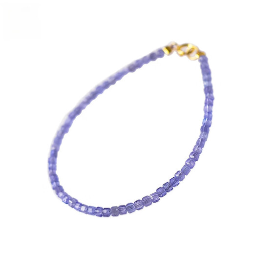 DL 1998 Tanzanite bracelet for women, agate, jade, small sugar cubes, loose bead necklace, blue gemstone hand, bead diameter is about 2mm - hand circumference is about 15+3cm, extension chain