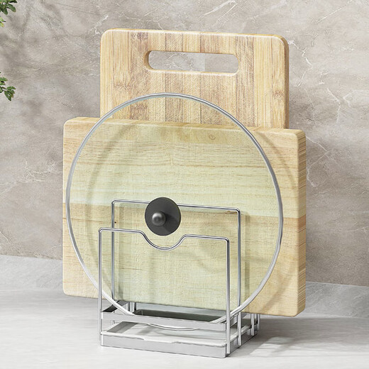 Tazón a 304 estante de cocina de cocina de acero inoxidable estante de encimera multifunción colaboradora de colocación de la placa de corte para la tabla de corte de doble capa del hogar K-13803 Rack de tablero de corte de tres cuadrículas 0 cm