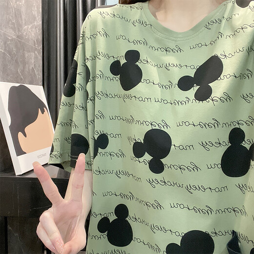 莫代尔睡裙女夏季睡衣纯色棉短袖大码胖mm200斤翠绿学生春秋天凉感家居 BF-1049-2-浅灰色 均码 (80-200斤)