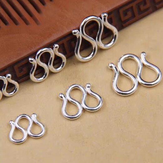 Fiber bundle (QIANSHU) platinum buckle M buckle necklace tail buckle head DIY accessories PT950w buckle S buckle bracelet link buckle live mouth on both sides Small W buckle PT950 - about 0.3 grams