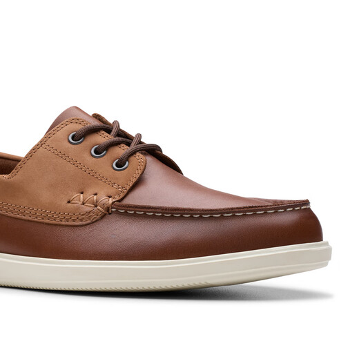 Clarks Bratton Boat Chaussures masculines Nouvelles chaussures de cuir de banlieue décontractées à lacets à lacets de vache