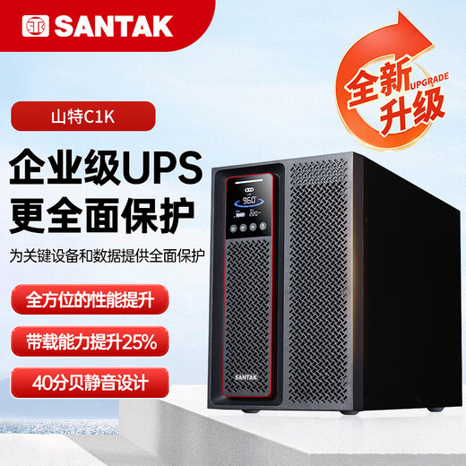 山特（SANTAK）C1K 在线式UPS不间断电源1000VA/1000W 稳压服务器机房电脑内置电池标准机