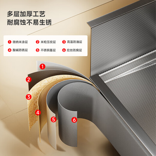Évier de cuisine japonais Toso Grand réservoir de réservoir Single Basin bassin intégré Antibactérien Antibactérien fait à la main 304 Tableau en acier inoxydable supérieur Pisc de milieu et inférieur Black 4.0 Scolaris