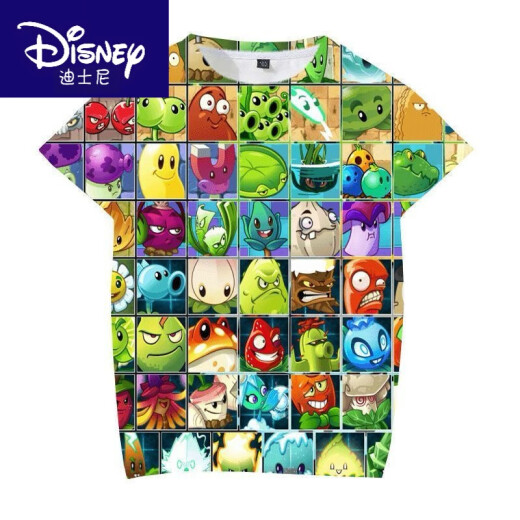Disney's New Summer Plant vs. Zombie Cartoon Series Camiseta 3D Print para estudiantes y adolescentes de escuela primaria y secundaria TXU1342 140 Peso adecuado para niños 50-60 Jin [Jin es igual a 0,5 kg]