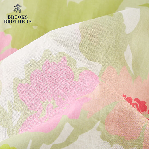 布克兄弟（BrooksBrothers）女士25春夏新款纯棉浪漫印花度假连衣裙 B695-粉色印花 XL