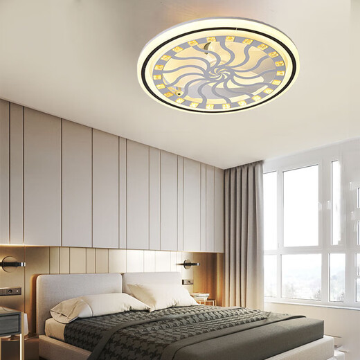 
Pupan master bedroom fan ceiling light Modern simple invisible lamp integrated electric light Home room remote control light 9901 square 50cm unlimited dimming