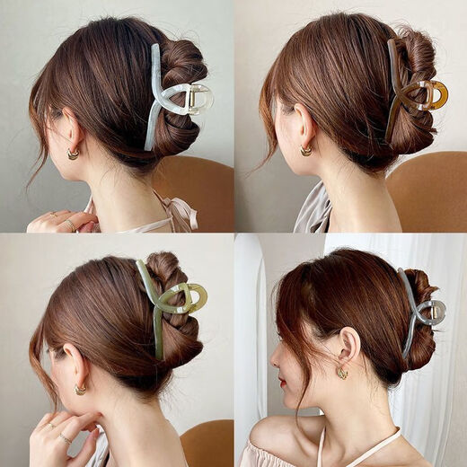 SAHANE Zuoyu 11CM cross jelly color hairpin back head grabber feminine style hairpin shark clip hairpin hair accessory jelly rice 11CM