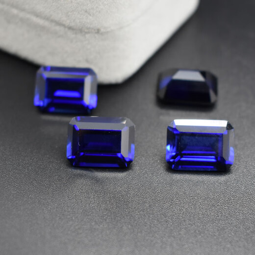 DL 1998 Fat Donglai same style tanzanite sapphire loose stone rectangular blue main stone Sri Lanka rough stone 4x6mm