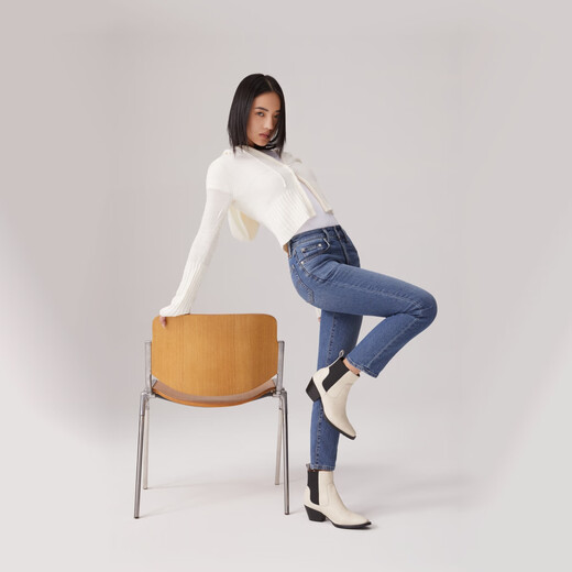 Levi's李维斯暖绒女士724高腰修身美式直筒显瘦通勤中蓝色牛仔裤 中蓝色 28 (28)