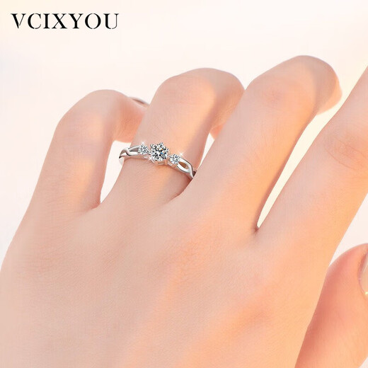 VCIXYOU platinum green silk moissanite couple rings men's and women's proposal open pair ring confession birthday gift for girlfriend live mouth blue silk pair ring