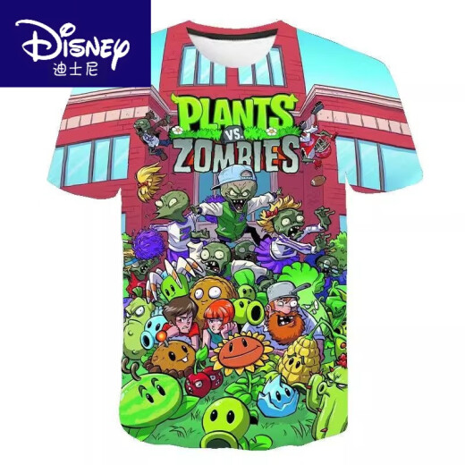 Disney's New Summer Plant vs. Zombie Cartoon Series Camiseta 3D Print para estudiantes y adolescentes de escuela primaria y secundaria TXU1342 140 Peso adecuado para niños 50-60 Jin [Jin es igual a 0,5 kg]