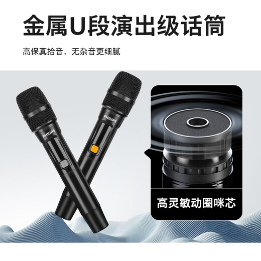 Philips outdoor stage high-power square dance audio mobile portable trolley commercial conference speaker wireless Bluetooth high volume karaoke amplification with dual microphones SD180 8-inch bass + dual microphones