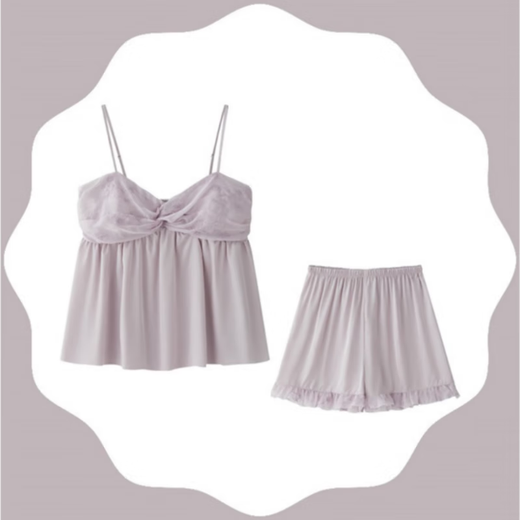 GPHF Japanisches Paar Pyjamas Sommereis Seide weibliche Hosenträger Kurzarmanzug Herren Kurzärmel Cool Light Luxus Home Clothing L671 Frauen -Hosentender -Shorts DA9901 Herren Taro Purple M Frauen + Männer l