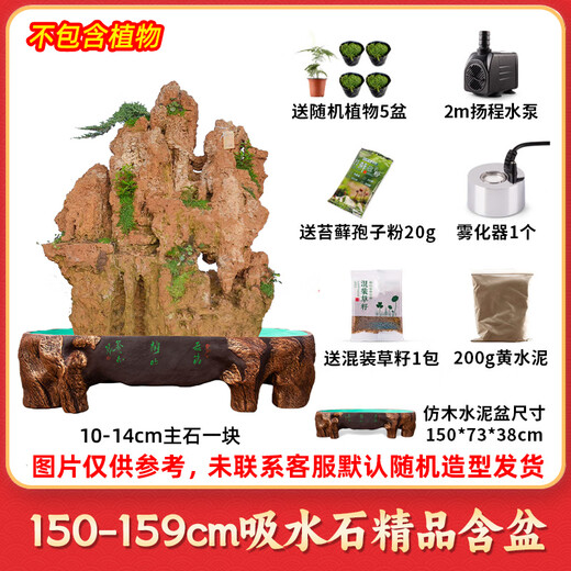 Shiguang Xiaozhan boutique water-absorbing stone bonsai fish pond rockery micro-landscape decoration natural rockery stone landscaping raw stone boutique 150-159cm water-absorbing stone with basin