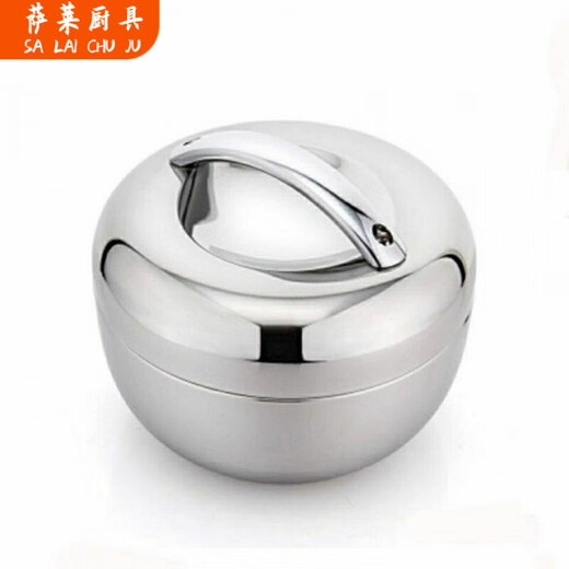 Xiongwochi 304 stainless steel insulated lunch box double-layer anti-scalding apple-shaped lunch box portable student lunch box 304 natural color small size 1000ml 2024 lunch box steel + double-layer insulation