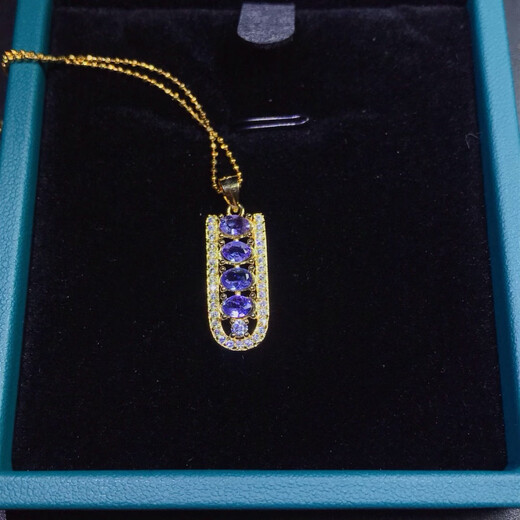 DRJEFUN new spot light luxury fashion super flash natural tanzanite pendant necklace S925 sterling silver inlaid exquisite and beautiful exquisite and beautiful