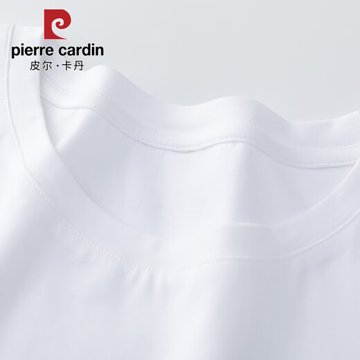 Pier Cardin pure cotton Chinese style white T-shirt for women, short sleeves loose simple and versatile ink printing summer 2025 new top trend 6193 leather powder short sleeve M (recommended 80-105 Jin [Jin equals 0.5 kg])