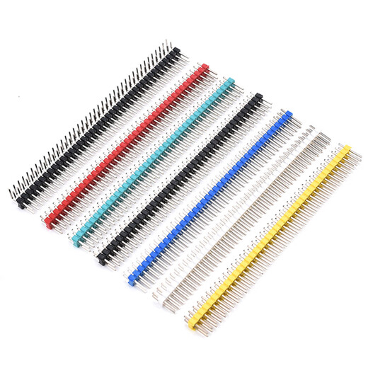 Zejie double row pin round pin 2.54mm pitch color gold-plated double row pin row 2*40p straight pin/curved pin black-copper pin (10 pieces)